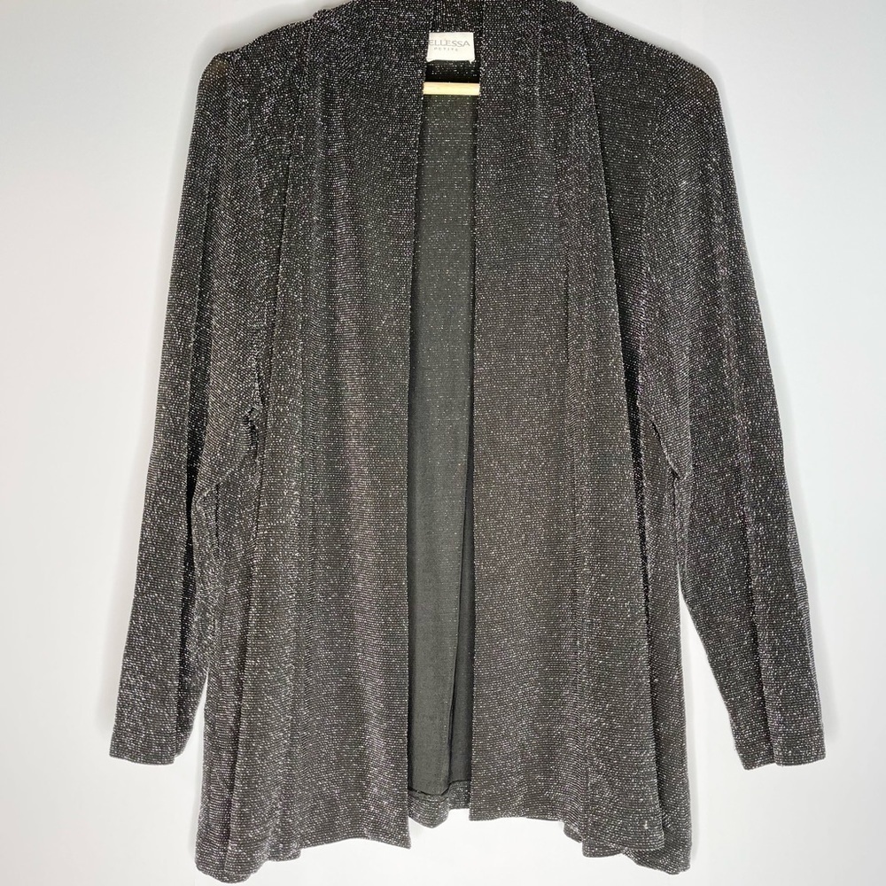 Bellessa Black Glittery Open Cardigan US M